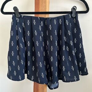 Abercrombie & Fitch Navy Printed Skort